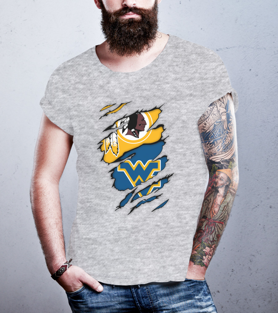 Washington Redskins Wv Mountaineers Collaboration T-Shirt