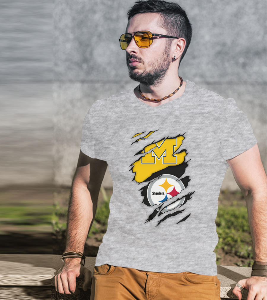 Pittsburgh Steelers Michigan Wolverines Collaboration T-Shirt