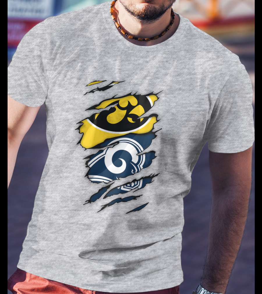 Los Angeles Rams Iowa Hawkeyes Claw Marks T-Shirt