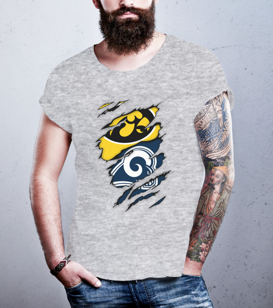 Los Angeles Rams Iowa Hawkeyes Claw Marks T-Shirt