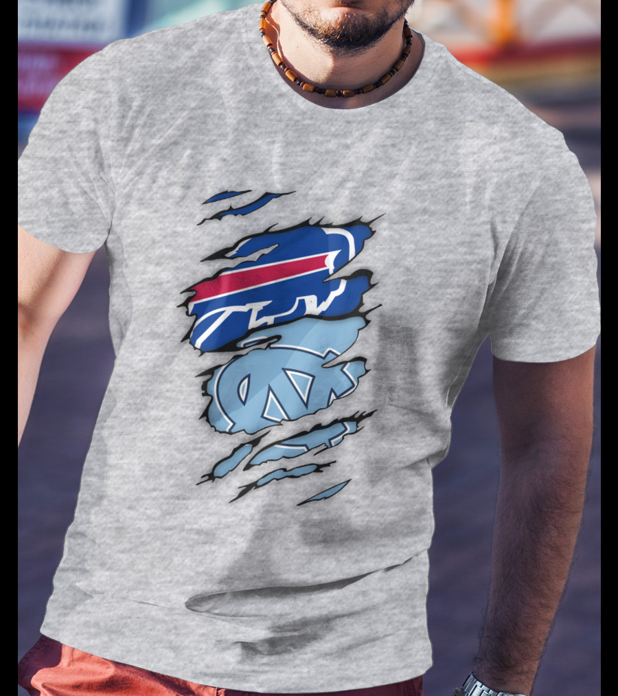 Buffalo Bills North Carolina Tar Heels Logo Claw Marks T-Shirt