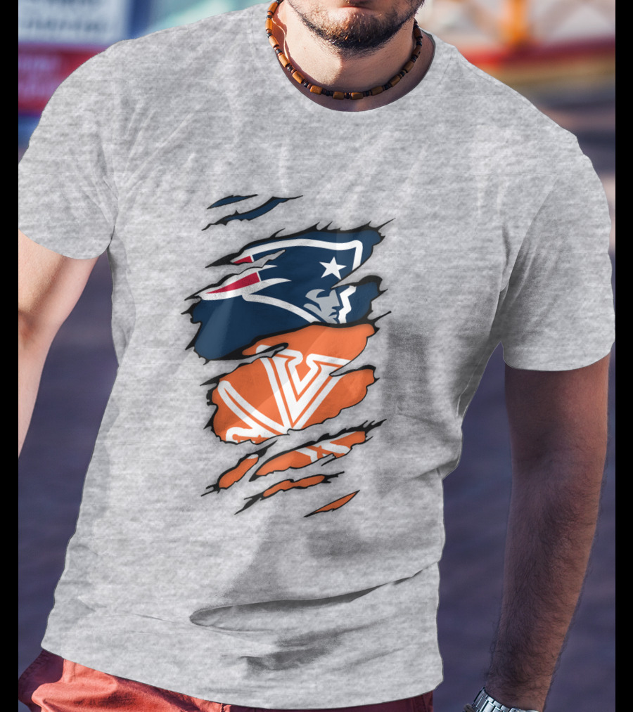 New England Patriots Virginia Cavaliers Dual Logo Fan T-Shirt