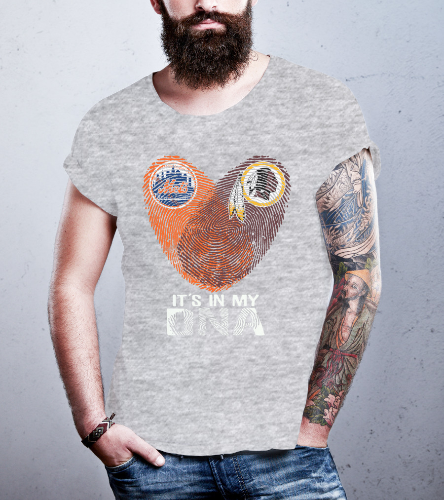 New York Mets Washington Redskins It's In My Dna T-Shirt