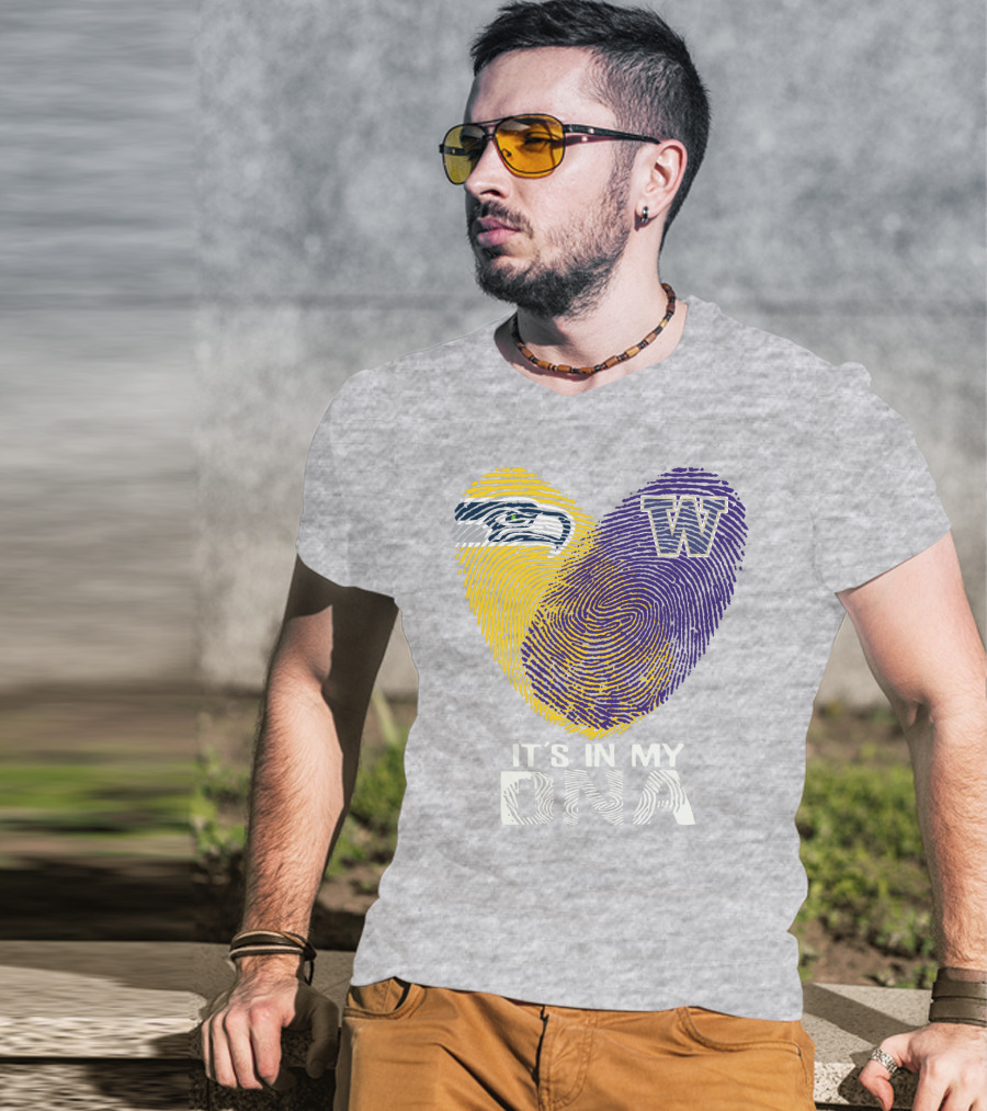Seattle Seahawks Washington Huskies It's In My Dna T-Shirt
