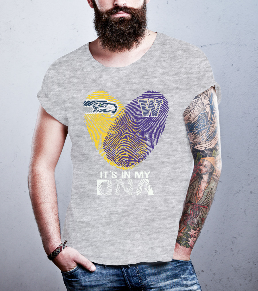 Seattle Seahawks Washington Huskies It's In My Dna T-Shirt