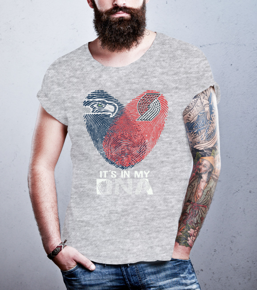 Portland Trail Blazers Seattle Seahawks It's In My Dna T-Shirt