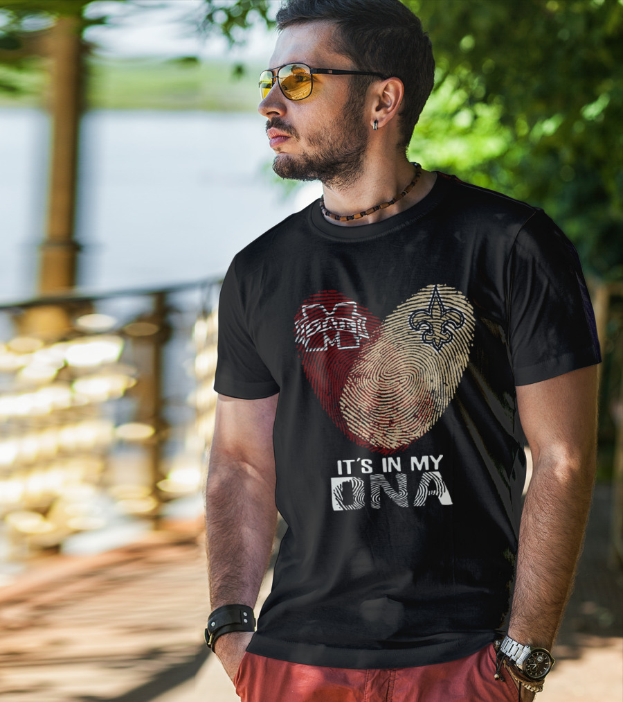 New Orleans Saints Ms State It's In My Dna T-Shirt