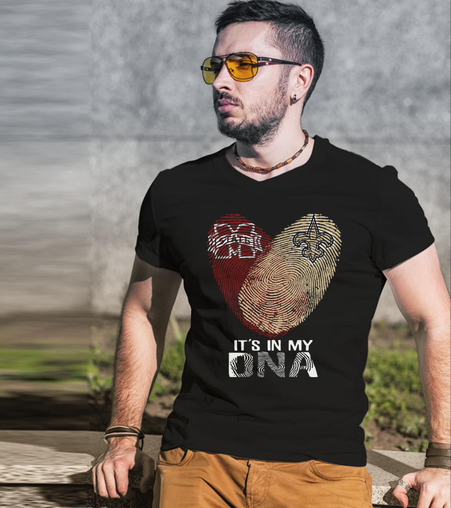 New Orleans Saints Ms State It's In My Dna T-Shirt