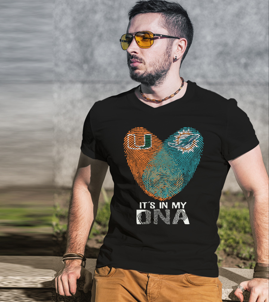 Miami Hurricanes Miami Dolphins It's In My Dna T-Shirt