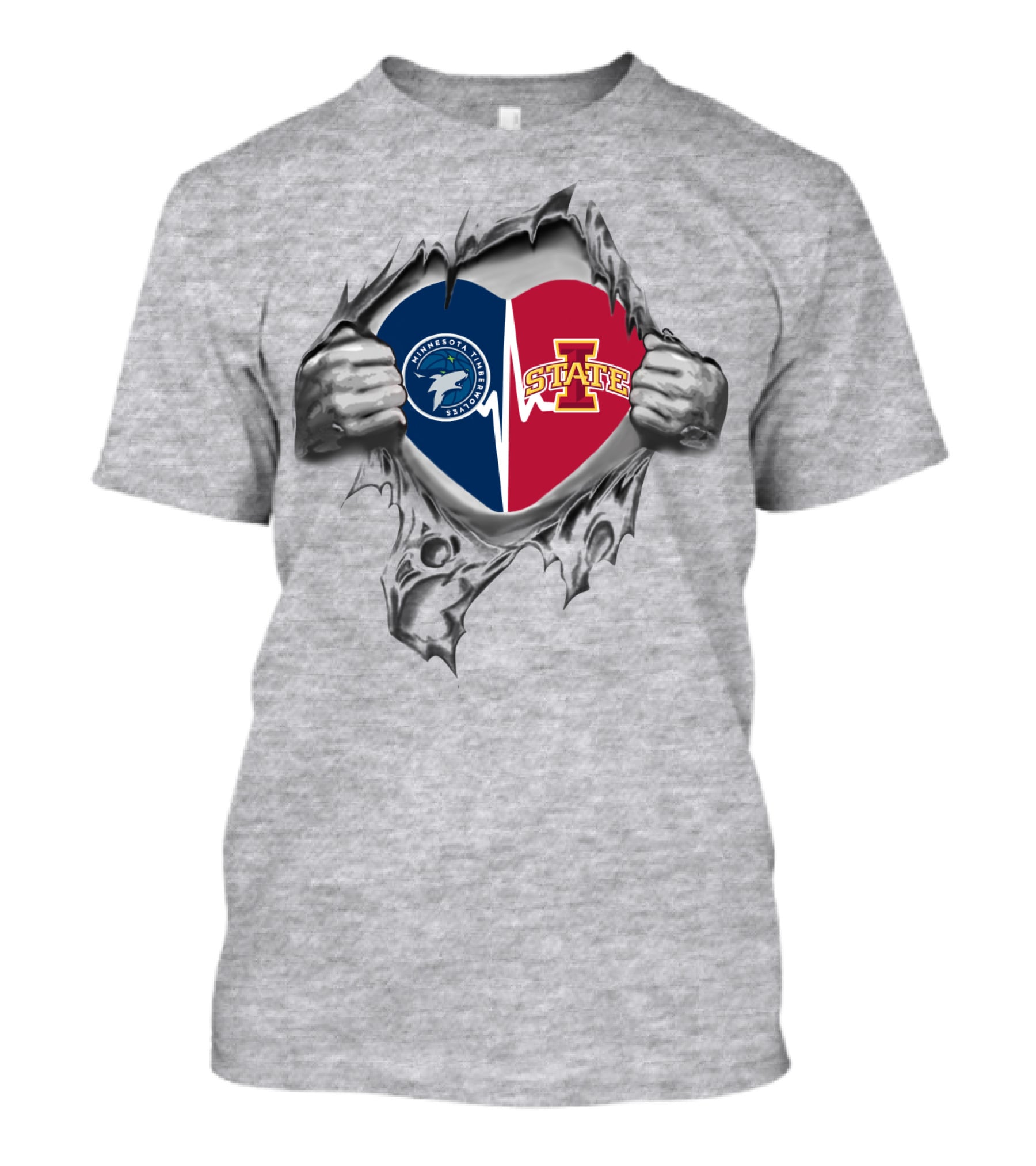 Iowa State Cyclones Minnesota Timberwolves Heart T-Shirt