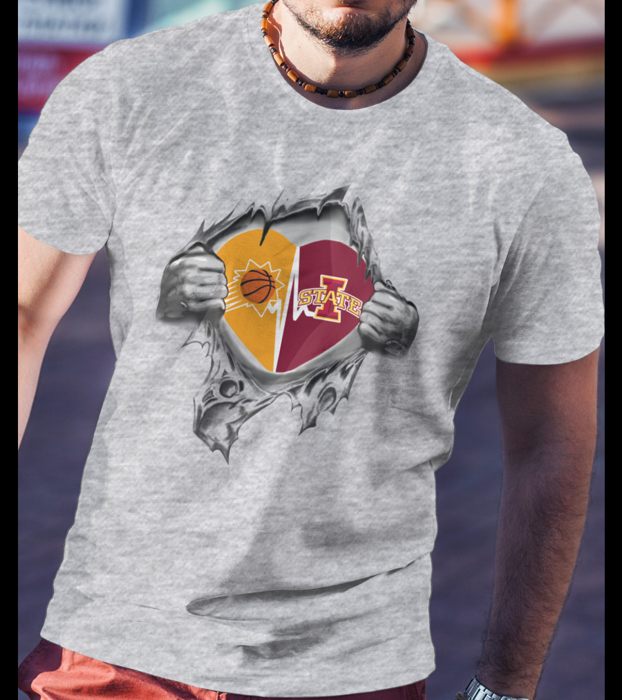 Phoenix Suns Iowa State Heart Tear T-Shirt