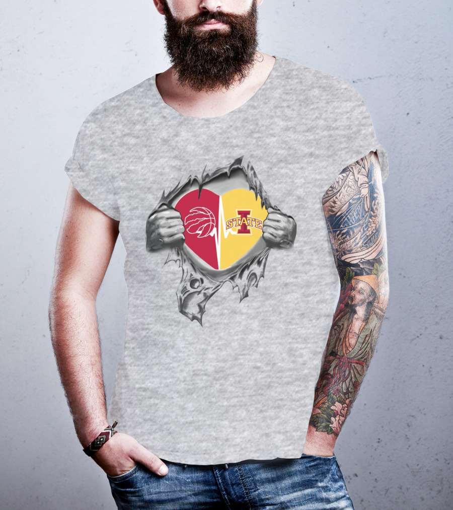 Iowa State Toronto Raptors Heart T-Shirt