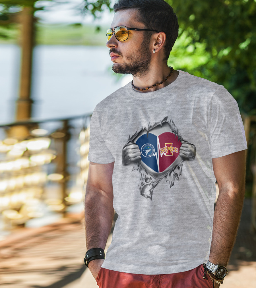 Minnesota Timberwolves Iowa State Cyclones Heart Split T-Shirt