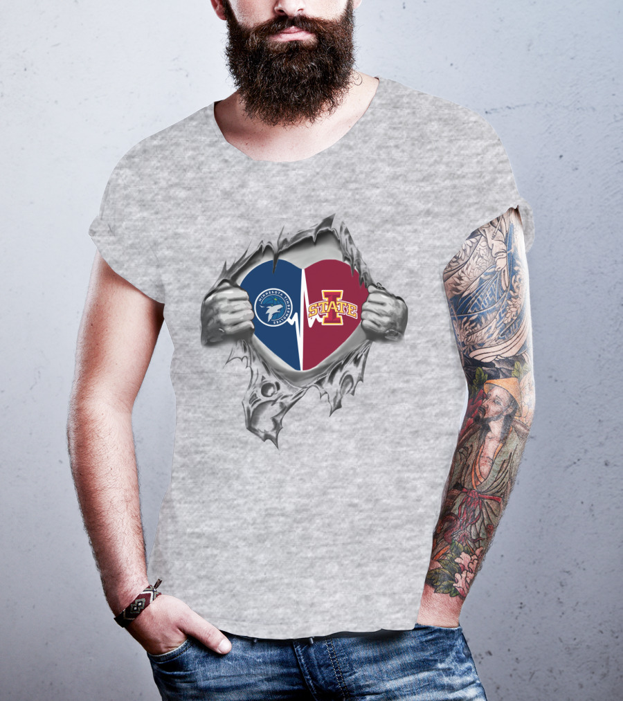 Minnesota Timberwolves Iowa State Cyclones Heart Split T-Shirt