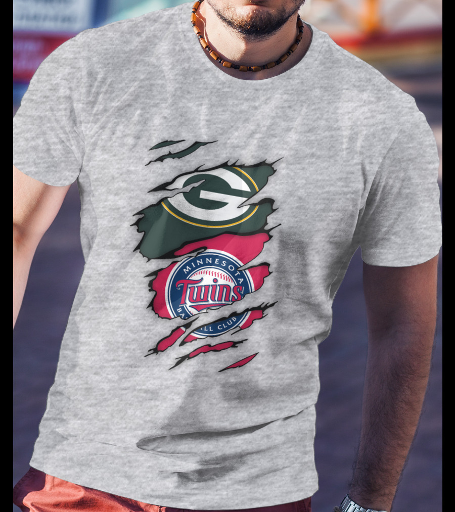 Minnesota Twins Baseball Club Green Bay Packers T-Shirt