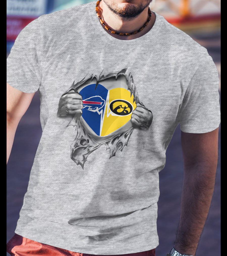 Buffalo Bills Hawkeyes Heart Split T-Shirt