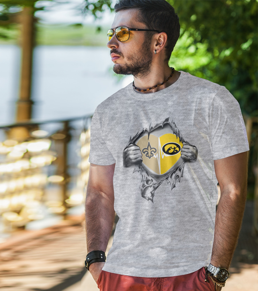 New Orleans Saints Hawkeyes Heart T-Shirt