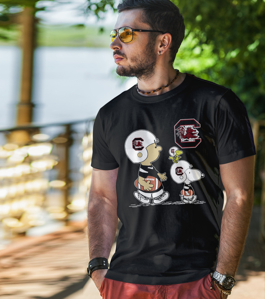 South Carolina Gamecocks Helmet Football Characters Peanuts T-Shirt