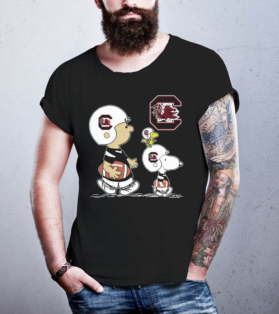 South Carolina Gamecocks Helmet Football Characters Peanuts T-Shirt