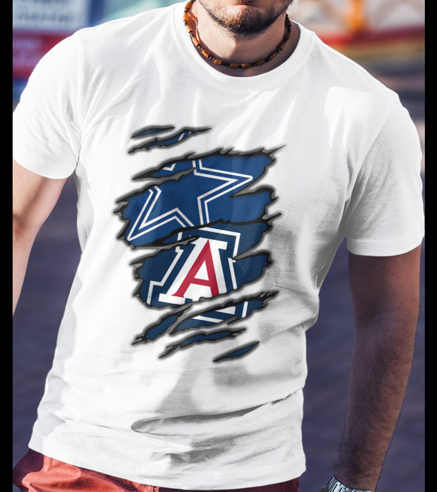 Dallas Cowboys Arizona Wildcats Torn Ripped Claw T-Shirt