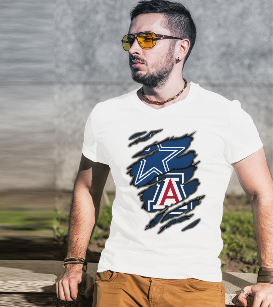 Dallas Cowboys Arizona Wildcats Torn Ripped Claw T-Shirt