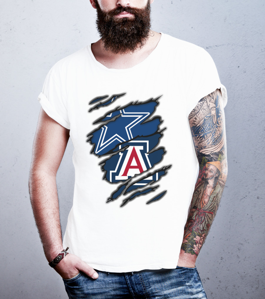Dallas Cowboys Arizona Wildcats Torn Ripped Claw T-Shirt
