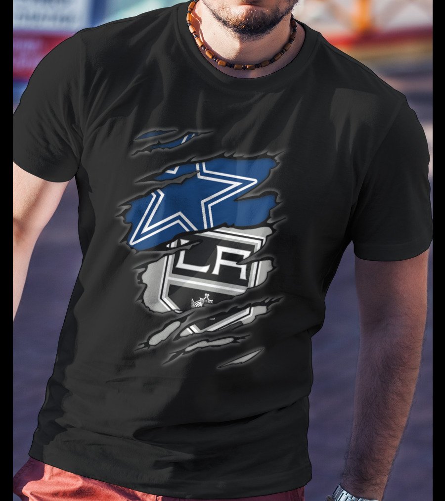 Cowboys Star Los Angeles Kings Logo Fusion T-Shirt