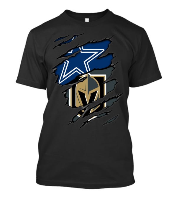 Dallas Cowboys Vegas Golden Knights Fan Crossover T-Shirt