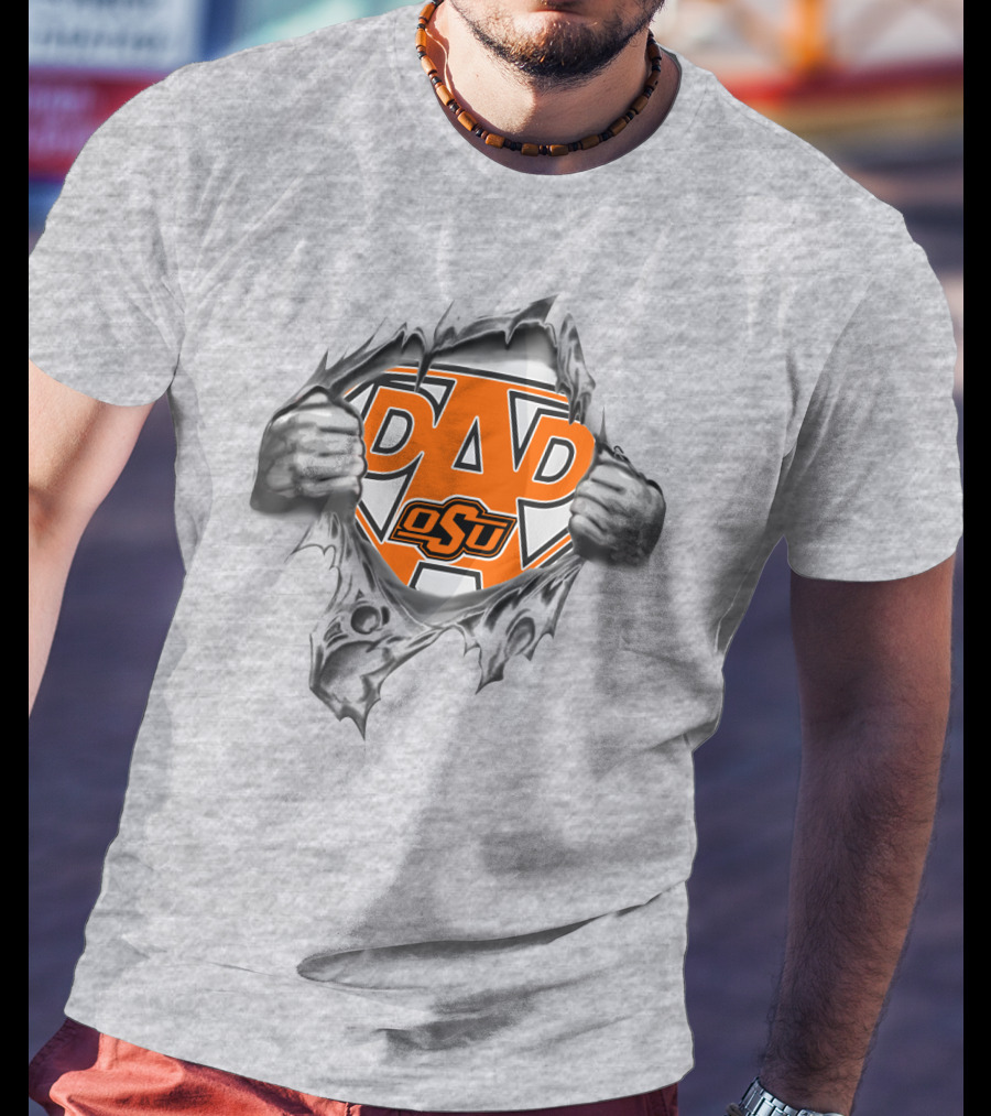 Oklahoma State OSU Super Dad Hero T-Shirt