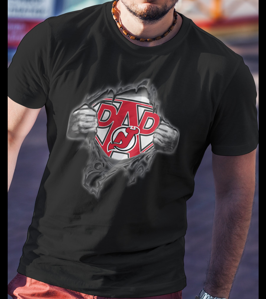 Devils Dad Superhero Fan Logo Reveal T-Shirt