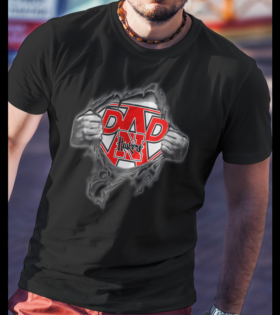 Nebraska Huskers Super Dad Superman T-Shirt