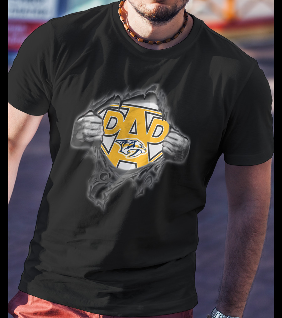 Nashville Predators Super Dad Hero T-Shirt