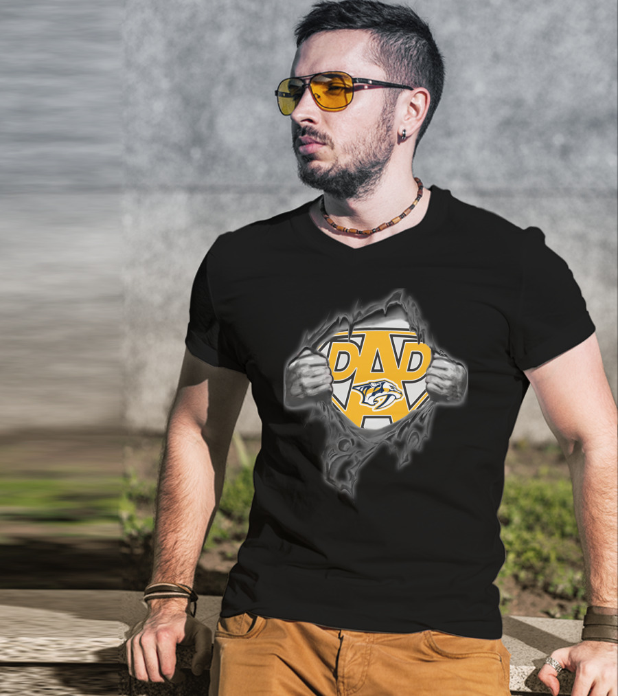 Nashville Predators Super Dad Hero T-Shirt