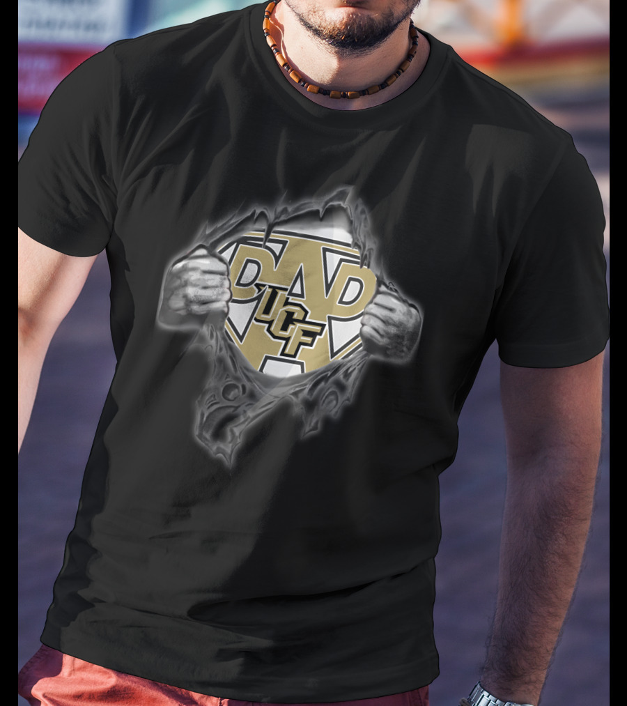 UCF Knights Super Dad Logo With Bold Letters And Strong Hands T-Shirt