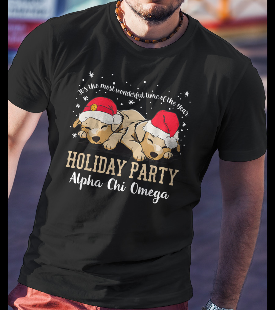 Alpha Chi Omega Holiday Party It's The Most Wonderful Time Of The Year T-Shirt