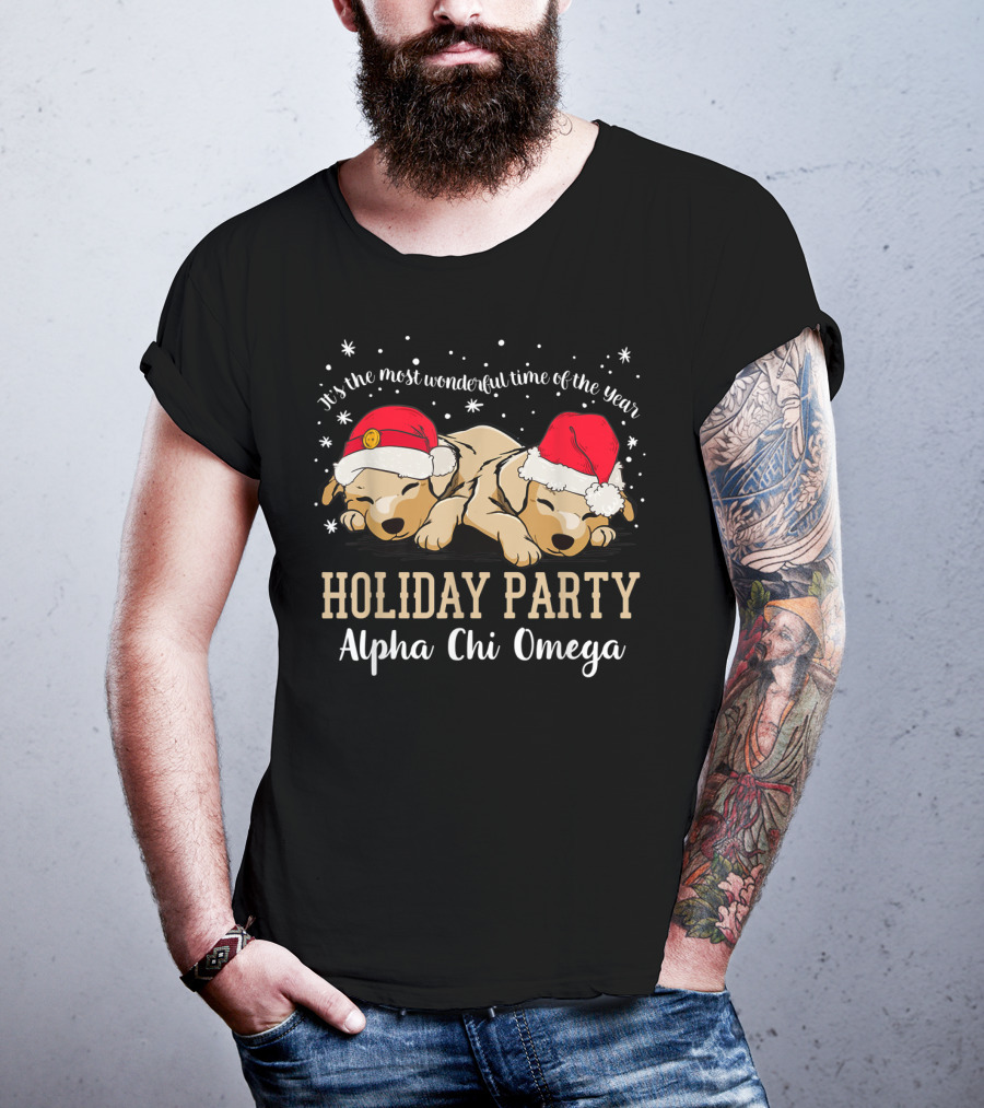Alpha Chi Omega Holiday Party It's The Most Wonderful Time Of The Year T-Shirt
