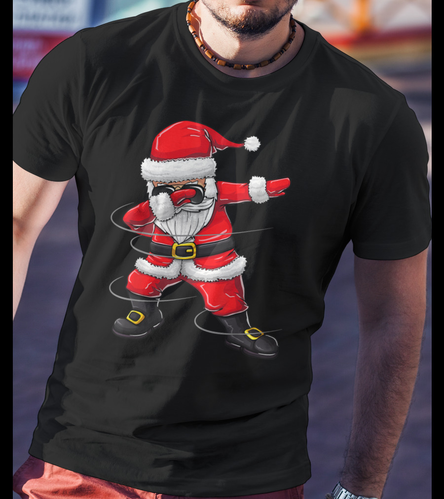 Christmas Dabbing Santa Boy Girl Santa Dab Pose T-Shirt