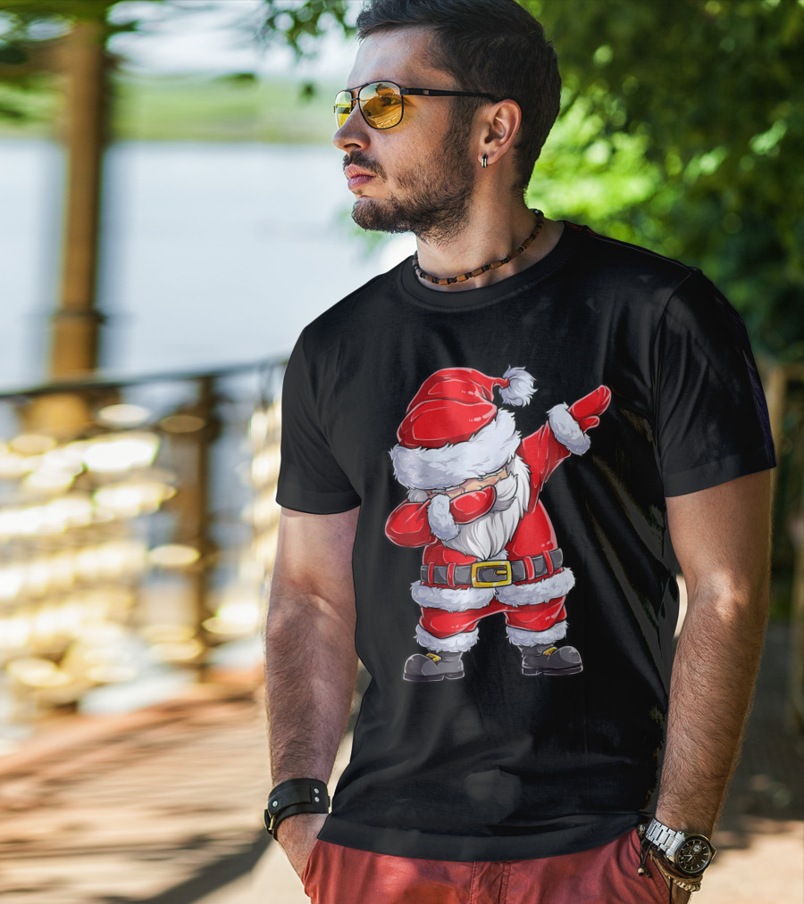 Dabbing Santa Claus Christmas Dance Pose T-Shirt