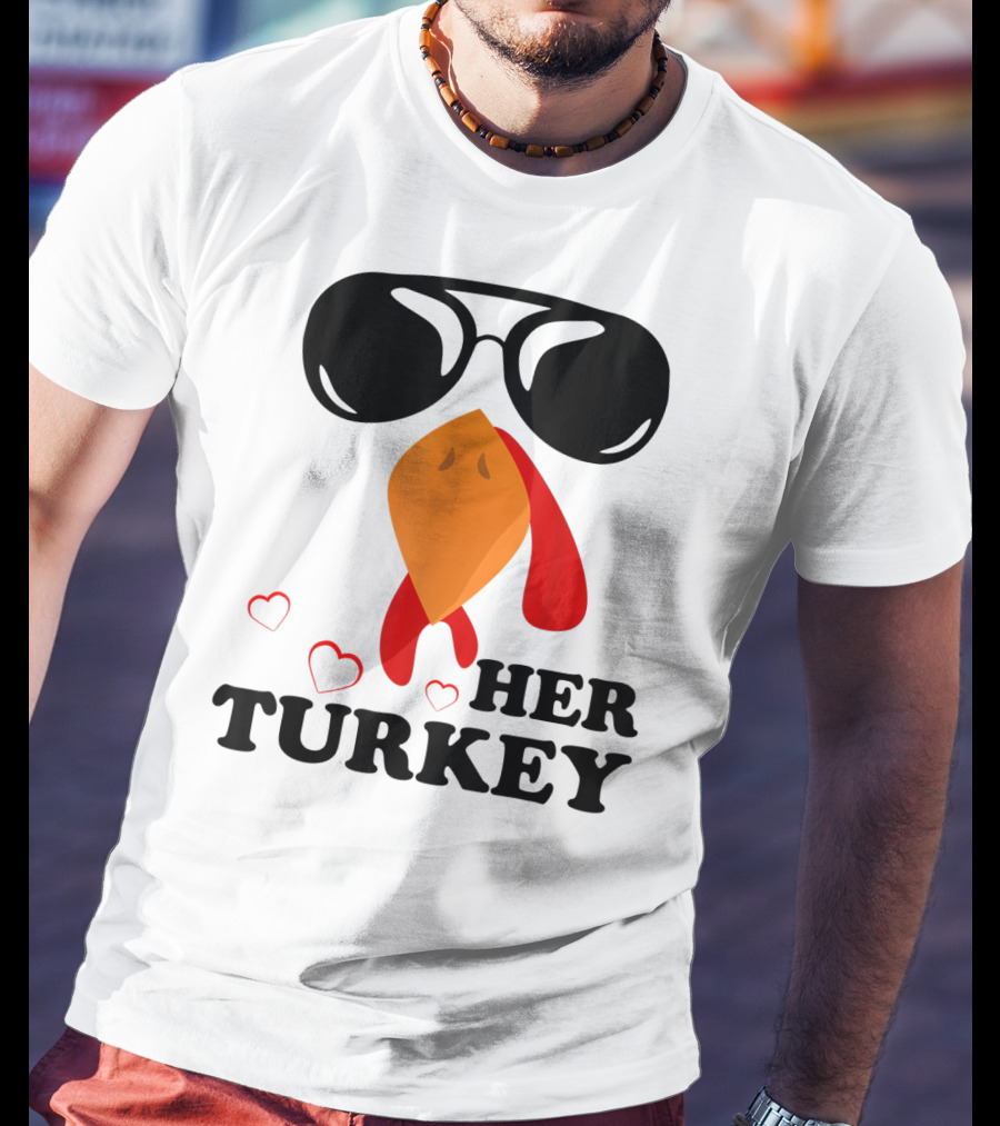 Her Turkey Funny Men's Matching Thanksgiving T-Shirt
