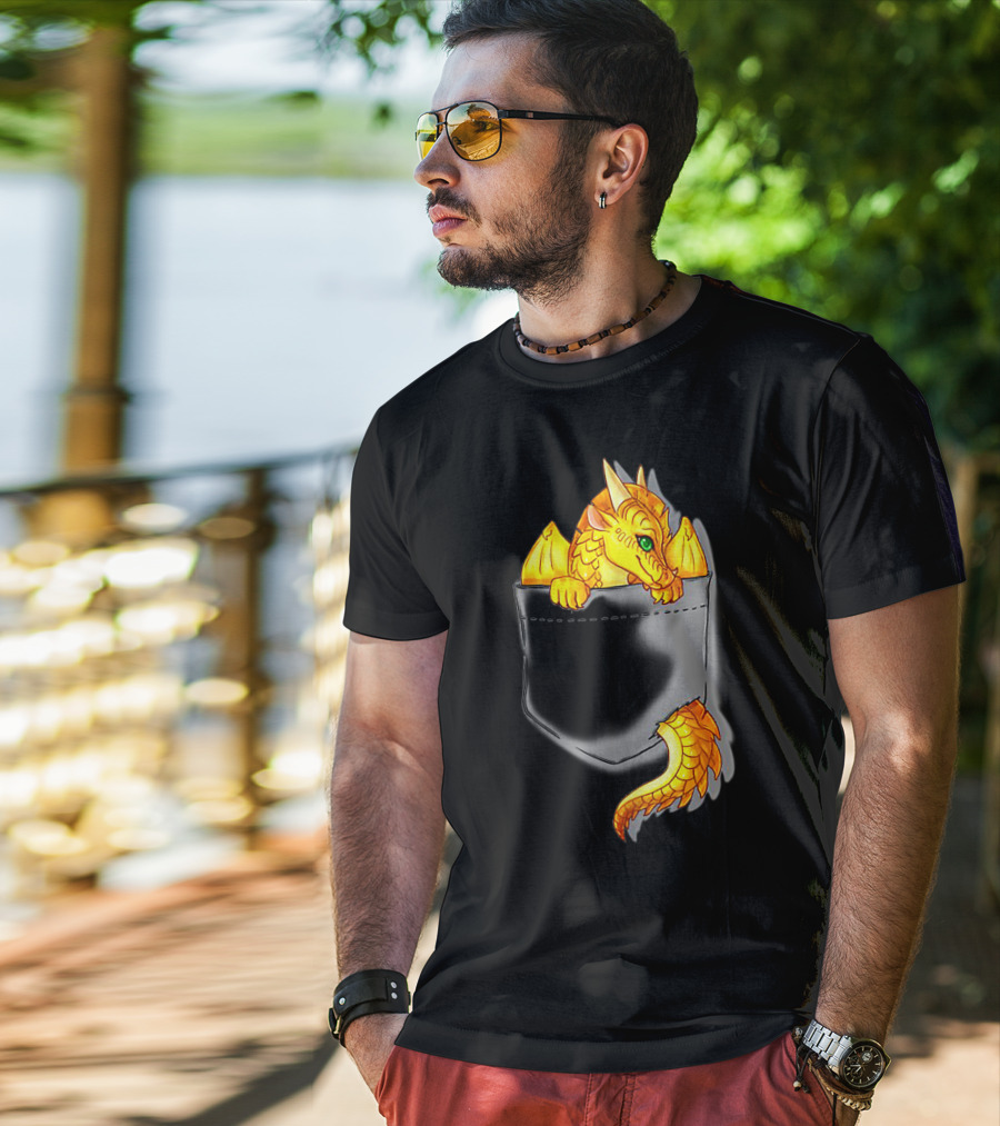 Wings Of Fire Pocket Sunny Dragon Bright Gold Character T-Shirt