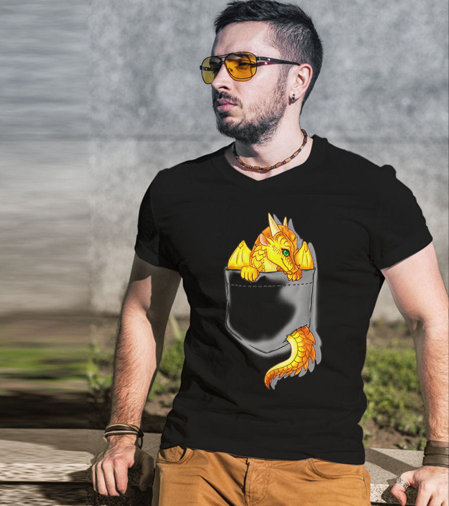 Wings Of Fire Pocket Sunny Dragon Bright Gold Character T-Shirt