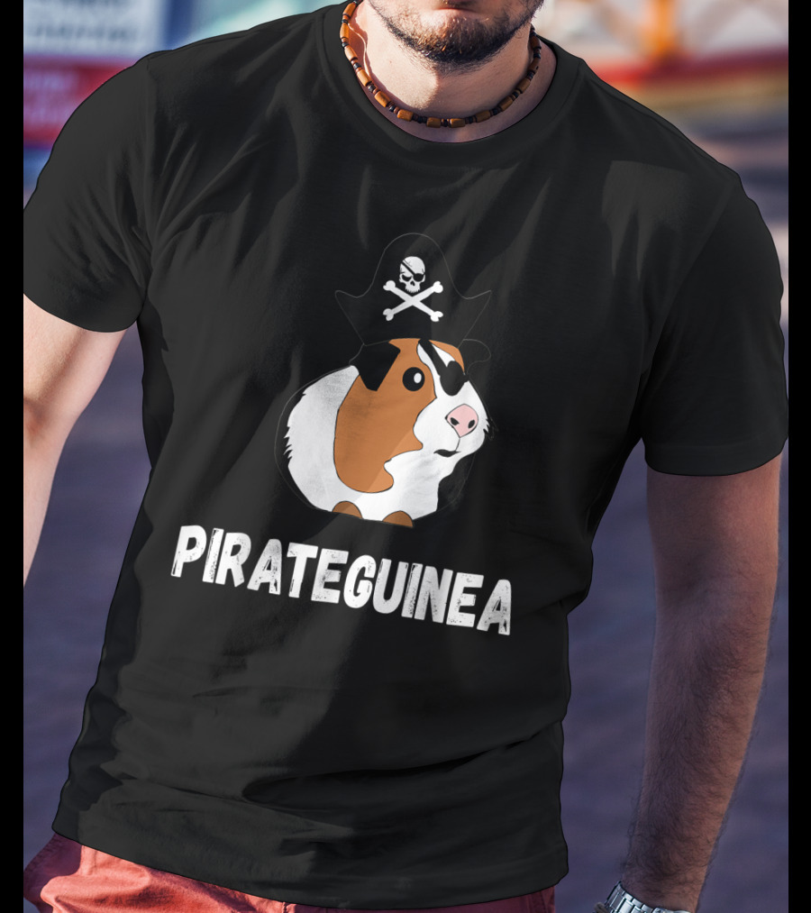 PIRATEGUINEA Captain Guinea Pigs Sails Of Sea Skeleton Pets T-Shirt