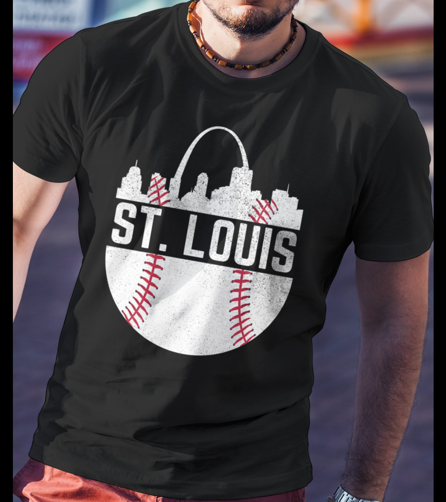 St Louis Baseball Skyline Arch T-Shirt