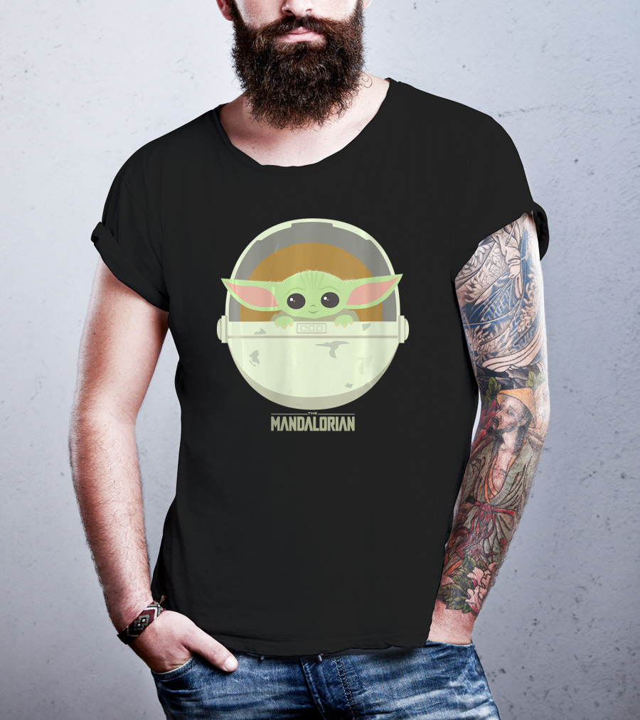 Star Wars The Mandalorian The Child Bassinet Helmet T-Shirt