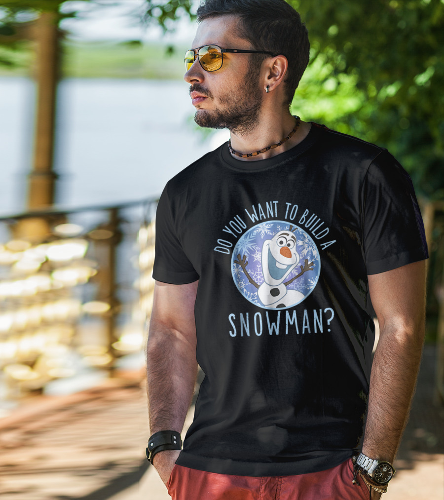 Disney Frozen Olaf Do You Want To Build A Snowman Snowflakes T-Shirt