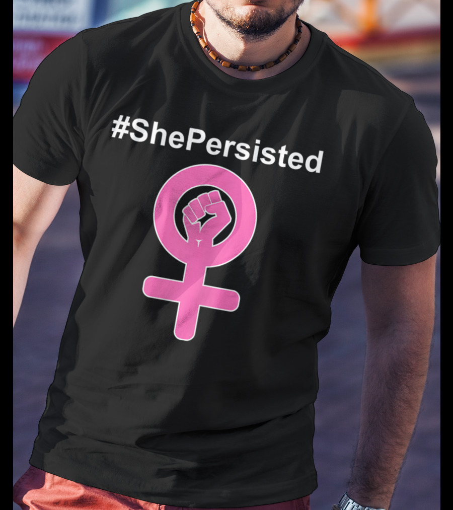 ShePersisted Feminist Symbol With Raised Fist Venus T-Shirt