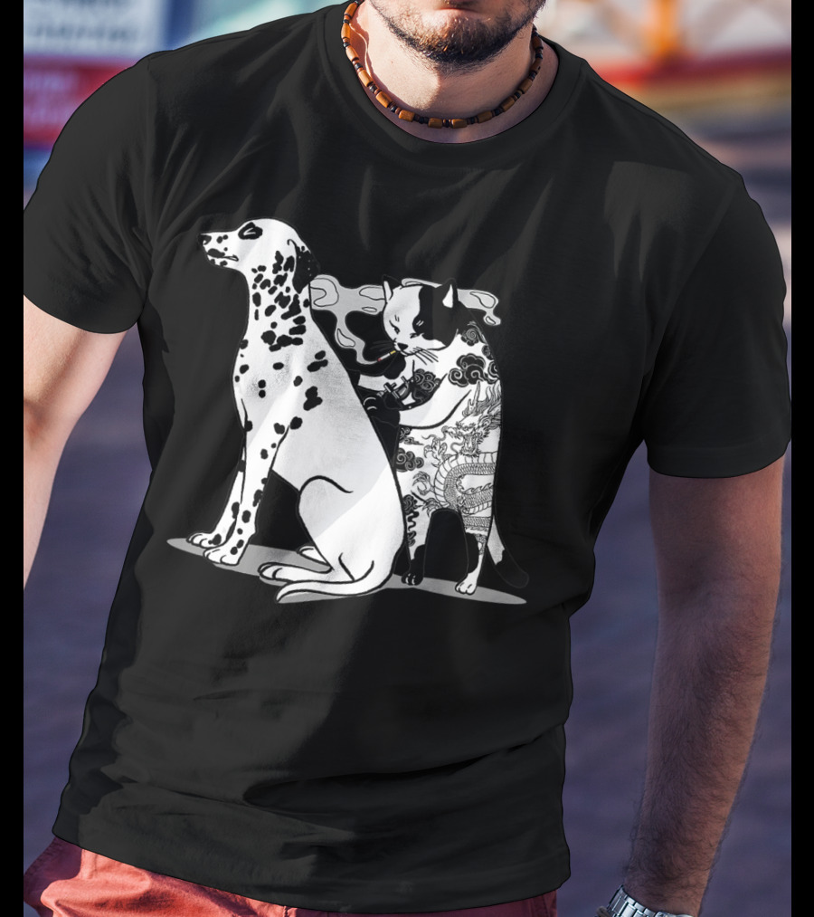 Cat And Dog Tattoo Humor For Tattoo Lover T-Shirt