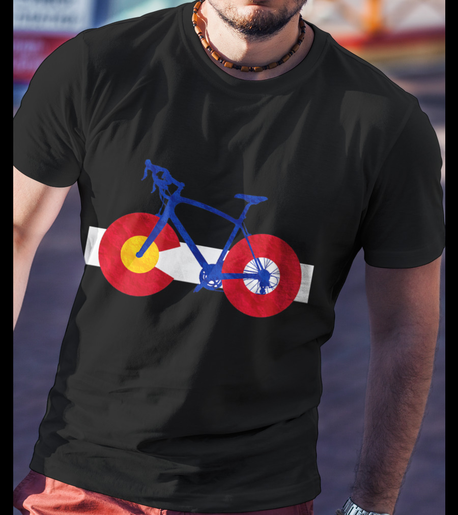 Colorado Flag Cycling Fusion Road Bike T-Shirt