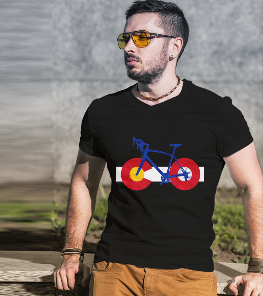 Colorado Flag Cycling Fusion Road Bike T-Shirt