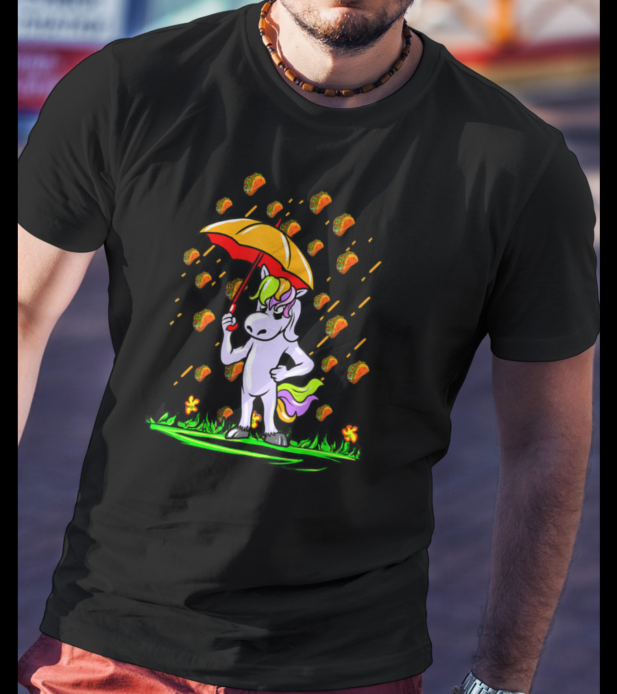 It's Raining Tacos Umbrella Unicorn T-Shirt